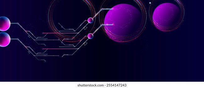 Cyberpunk elements abstraction background cosmos synthwave Dark retro futuristic c vaporwave retrowave glitch circle with blue and pink glows