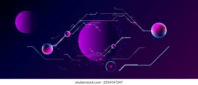 Cyberpunk elements abstraction background cosmos synthwave Dark retro futuristic c vaporwave retrowave glitch circle with blue and pink glows