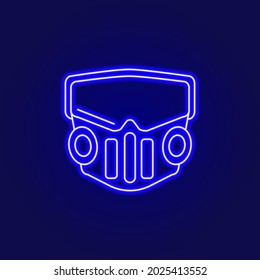 Cyberpunk face mask outline icon. Future with robot technology. Apocalypse idea