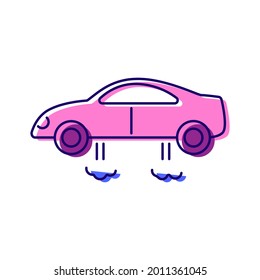 Cyberpunk flying car color icon. Futuristic transport. High tech technology. Future with sci fi technology. Flat symbol. Isolated vector stock illustration
