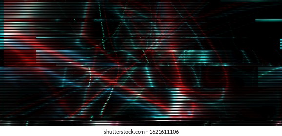 Cyberpunk future concept. Vector illustration of an abstract glitch background.  Colorful techno backdrop with aesthetics of retrowave style of 80's.