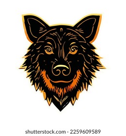 Cyberpunk futuristic dog sticker vector design isolated on white background. Good for logo, mascot, badge, emblem, banner, poster, flyer, social media, shirt.