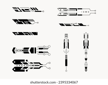 Cyberpunk-Futuristikelement-Set. Vektorgrafik