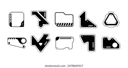 Conjunto de Vector de elemento futurista Cyberpunk