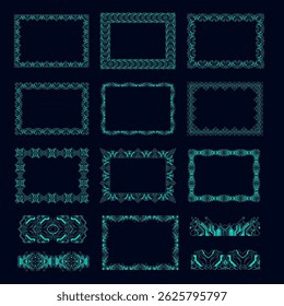 Cyberpunk futuristic frame design geometric glowing patterns