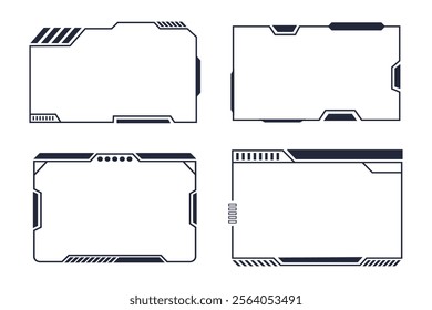 Cyberpunk Futuristic Frames Design Template Elements Pack