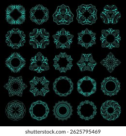 Cyberpunk futuristic geometric frame and pattern design