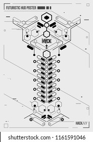 Cyberpunk futuristic poster. Retro futuristic poster template. Electronic music layout. Modern club party flyer.