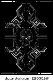 Cyberpunk futuristic poster. Retro futuristic poster template. Tech Abstract poster template. Modern flyer for web and print. hacking, cyber culture, programming and virtual environments.