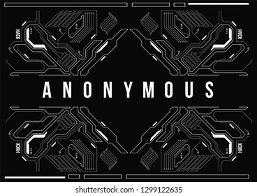 Cyberpunk futuristic poster. Retro futuristic poster template. Tech Abstract poster template. Modern flyer for web and print. hacking, cyber culture, programming and virtual environments.