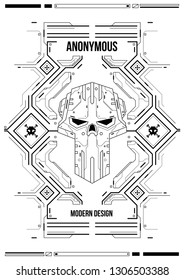 Cyberpunk futuristic poster. Retro futuristic poster template. Tech Abstract poster template. Modern flyer for web and print. hacking, cyber culture, programming and virtual environments.