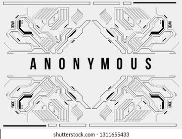 Cyberpunk futuristic poster. Retro futuristic poster template. Tech Abstract poster template. Modern flyer for web and print. hacking, cyber culture, programming and virtual environments.