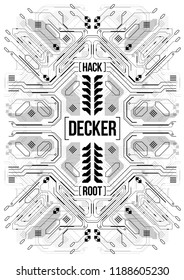 Cyberpunk futuristic poster. Tech Abstract poster template. Modern flyer for web and print.