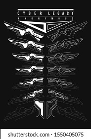 Cyberpunk futuristic poster. Tech Abstract poster template with HUD elements. Modern flyer for web and print. hacking, cyber culture, programming and virtual environments.