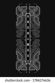 Cyberpunk futuristic poster. Tech Abstract poster template with HUD elements. Modern flyer for web and print. hacking, cyber culture, programming and virtual environments.