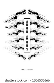 Cyberpunk futuristic poster. Tech Abstract poster template with HUD elements. Modern flyer for web and print. hacking, cyber culture, programming and virtual environments.