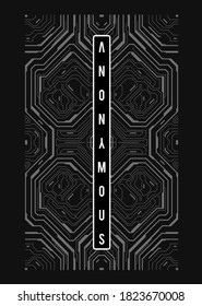 Cyberpunk futuristic poster. Tech Abstract poster template with HUD elements. Modern flyer for web and print. hacking, cyber culture, programming and virtual environments.