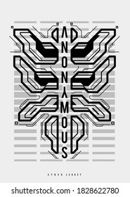 Cyberpunk futuristic poster. Tech Abstract poster template with HUD elements. Modern flyer for web and print. hacking, cyber culture, programming and virtual environments.