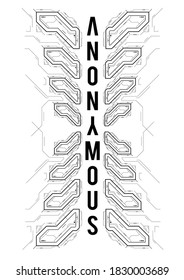 Cyberpunk futuristic poster. Tech Abstract poster template with HUD elements. Modern flyer for web and print. hacking, cyber culture, programming and virtual environments.