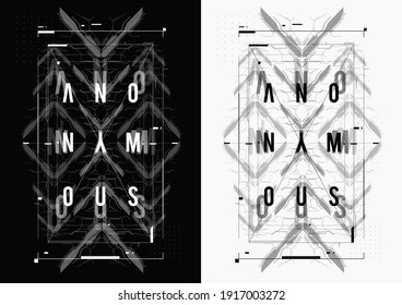 Cyberpunk futuristic poster. Tech Abstract poster template with HUD elements. Modern flyer for web and print. hacking, cyber culture, programming and virtual environments.