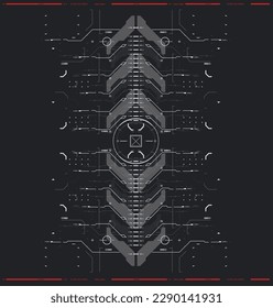 Cyberpunk futuristic poster. Tech Abstract poster template with HUD elements. Modern flyer for web and print. hacking, cyber culture, programming and virtual environments.