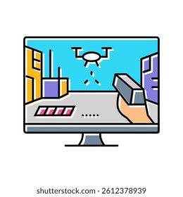 cyberpunk game color icon vector. cyberpunk game sign. isolated symbol illustration