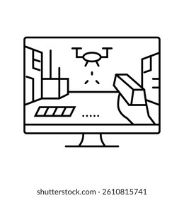 cyberpunk game line icon vector. cyberpunk game sign. isolated contour symbol black illustration
