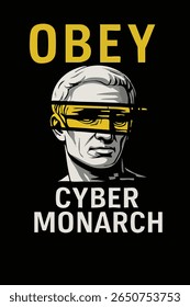 Cyberpunk Glitch Portrait - Obedecer Cyber Monarch
