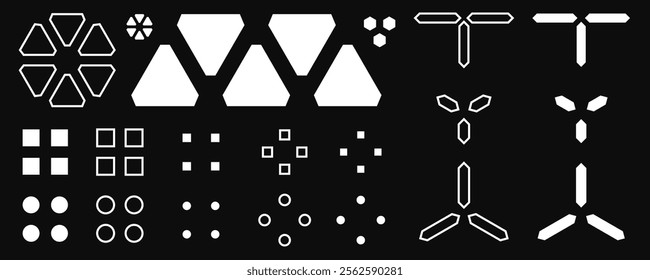 Cyberpunk HUD Vector Elements for Dystopian Design.