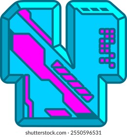 Cyberpunk Letter Alphabet Vector Y
