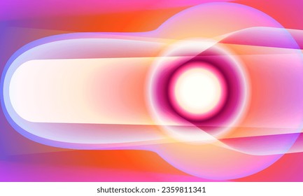 Cyberpunk light trails in motion or light slow shutter effect with colorful gradient shadow. Acceleration speed motion geometric shape on night. Bright sparkling background. vector illustration