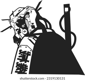Cyberpunk line art soft file full hd, for tatto , tshirt logo , hat , sticker , etc