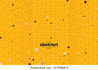 cyberpunk line grid with floating particle dots data-comunication artificial intelligence theme can use for poster advertisement brochure template product presentation pakage design vector eps.