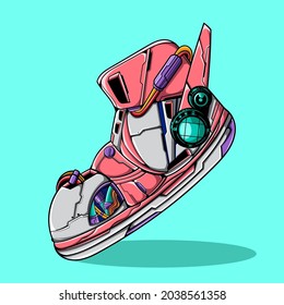 CYBERPUNK MACHINE SHOES VECTOR ILLUSTRATION