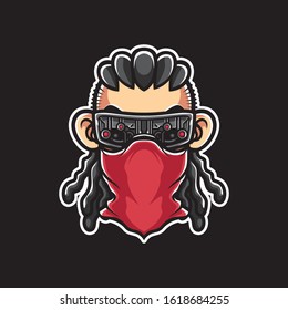 Cyberpunk Mascot Head Vector Logo Stock Vector (royalty Free 