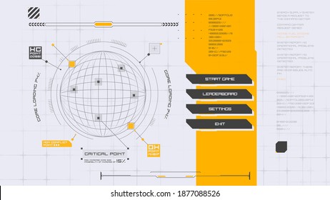 Cyberpunk Menu Interface. Futuristic Abstract HUD. Good for game UI. Vector Illustration EPS10