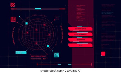 Cyberpunk Menu Interface. Futuristic Abstract HUD. Good for game UI. Vector Illustration EPS10