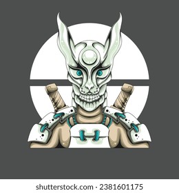 cyberpunk monster logo mascot character design in futuristic trendy style