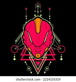 Cyberpunk musk head illustration design