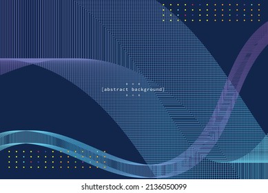 cyberpunk navy blue gridline background with flow line in violet to blue can be use for product label advertisement technology box art website template vector eps.