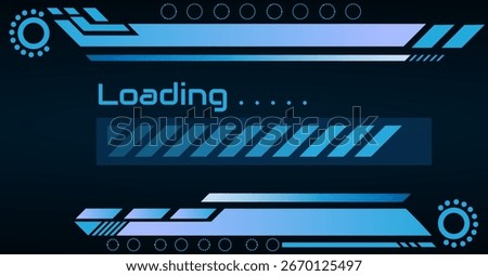 Cyberpunk Progress Bar with Digital HUD User Interface Design