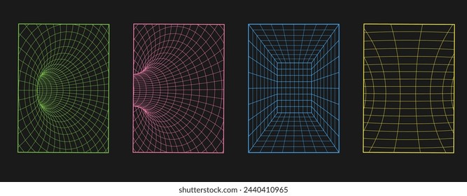 Cyberpunk Psychedelic. 3D Abstract Posters