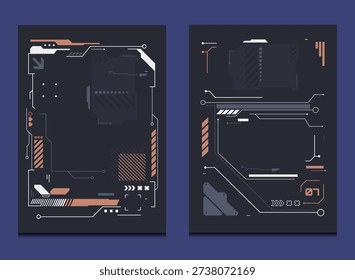 cyberpunk retro futuristic layout template, vector illustration