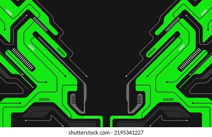 Cyberpunk retro futuristic poster. Vector Illustration