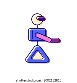 Cyberpunk robot color icon. Futuristic gadget. Future with robot technology. Science fiction, game. Flat symbol. Isolated vector stock illustration