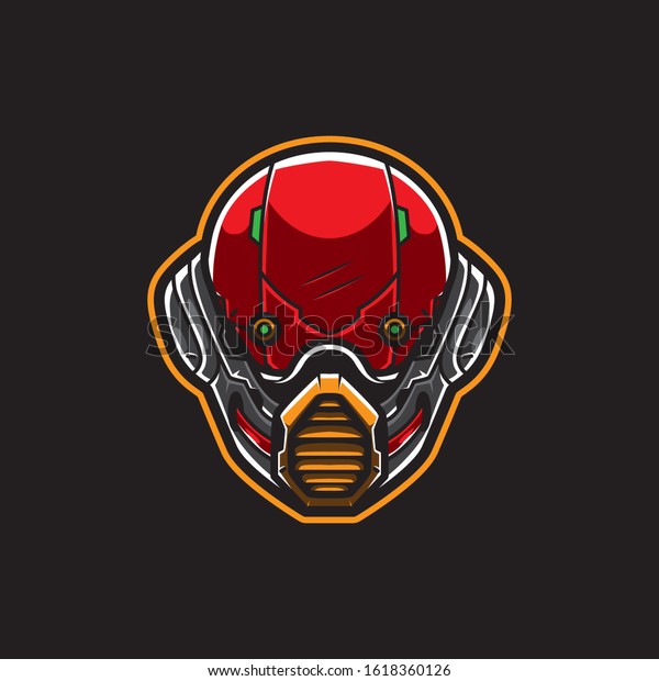 Cyberpunk Robot Head Logo Vector Template Stock Vector (Royalty Free ...