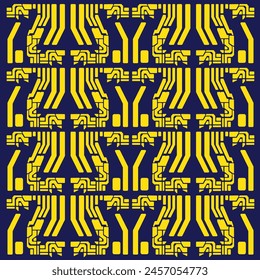 cyberpunk scifi gaming futuristic icon pattern seamless decal set collection template, 2d illustration rendering vector element, graphic for techwear fashion design