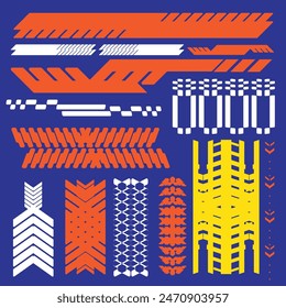 cyberpunk scifi gaming futuristic icon pattern HUD ux ui set collection template, 2d illustration rendering vector element