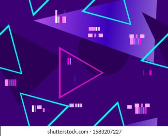 Cyberpunk seamless pattern. Retro futurism of the 80s. Signal error, pixel mosaic. Computer screen error. Vector illustration