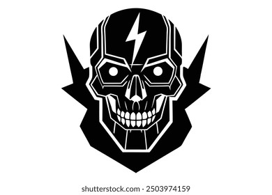 Cyberpunk Skull Vector Illustration: Futuristic Neon Design